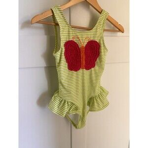 NEW Crazy 8 Ruffle Butterfly Swimsuit Gift Green Pink Size 10-12